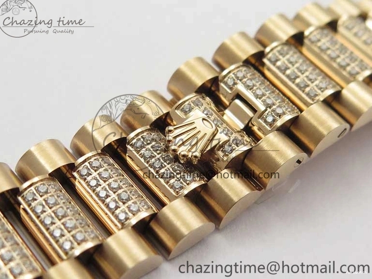 Bracelet Day-Date Dial Silver on Crystal RG A2836 Best Edition 128235 Marker Crystal BP President 36mm RG 0511